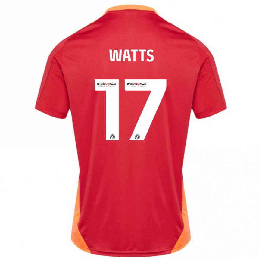 Men Football Caleb Watts #17 Blue Off White Away Jersey 2024/25 T-Shirt Australia