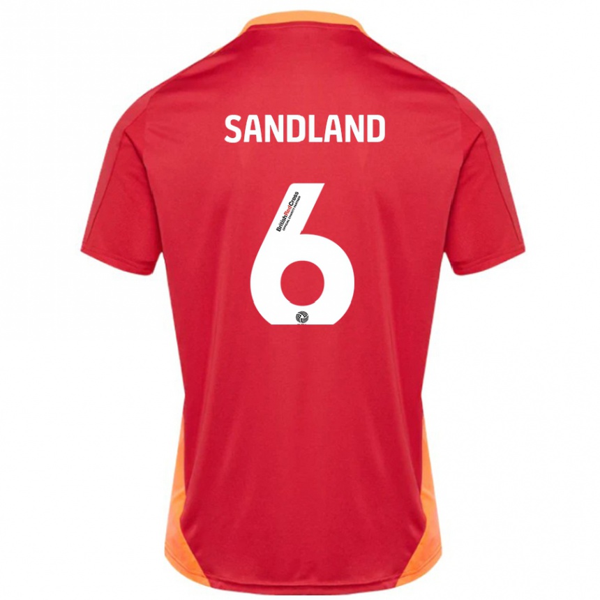 Men Football Jess Sandland #6 Blue Off White Away Jersey 2024/25 T-Shirt Australia