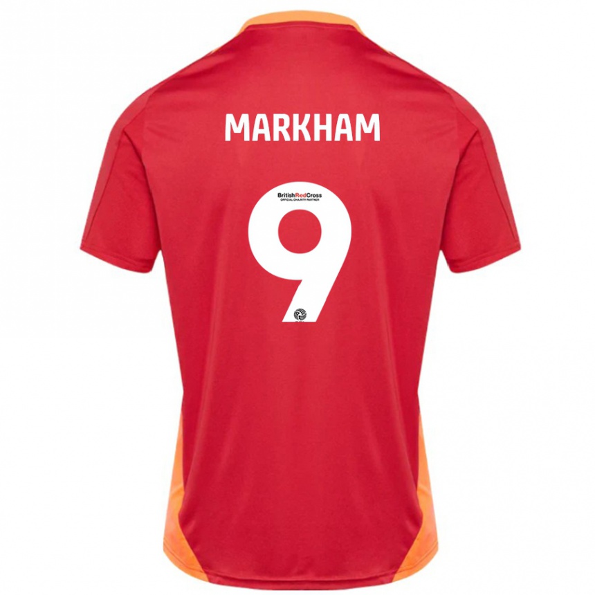 Men Football Jenna Markham #9 Blue Off White Away Jersey 2024/25 T-Shirt Australia