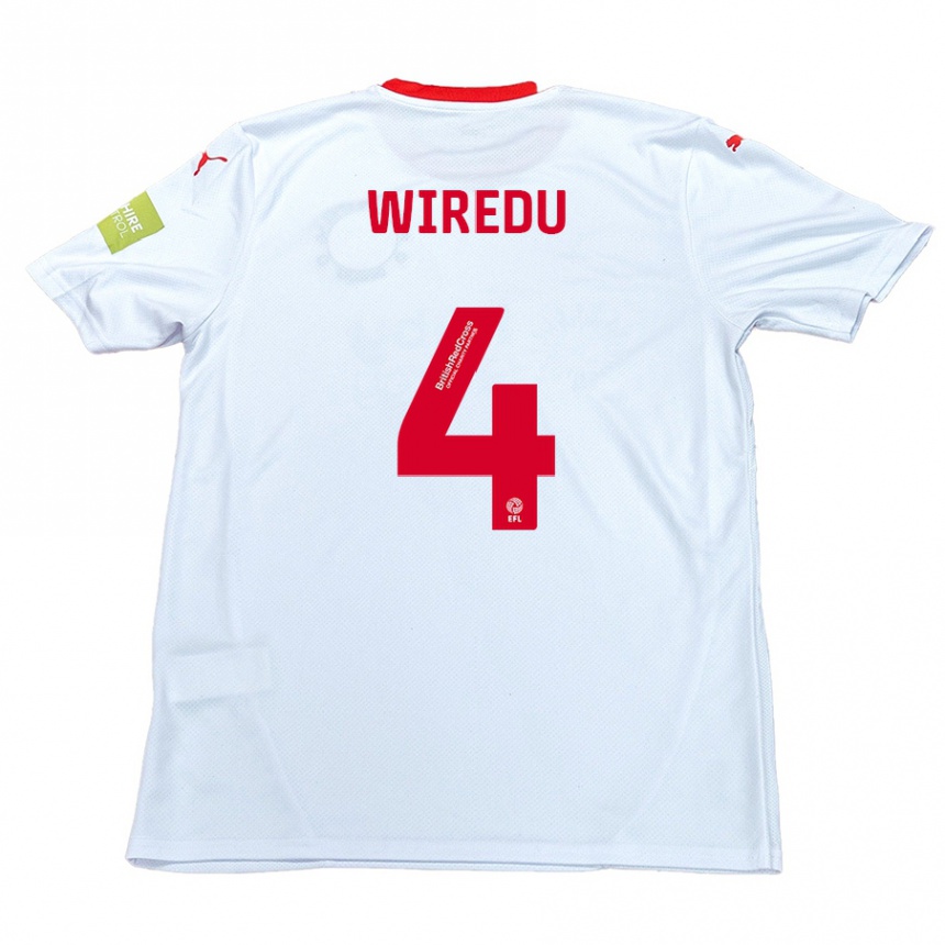 Men Football Brendan Wiredu #4 White Away Jersey 2024/25 T-Shirt Australia