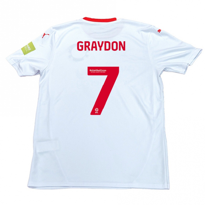 Men Football Ryan Graydon #7 White Away Jersey 2024/25 T-Shirt Australia