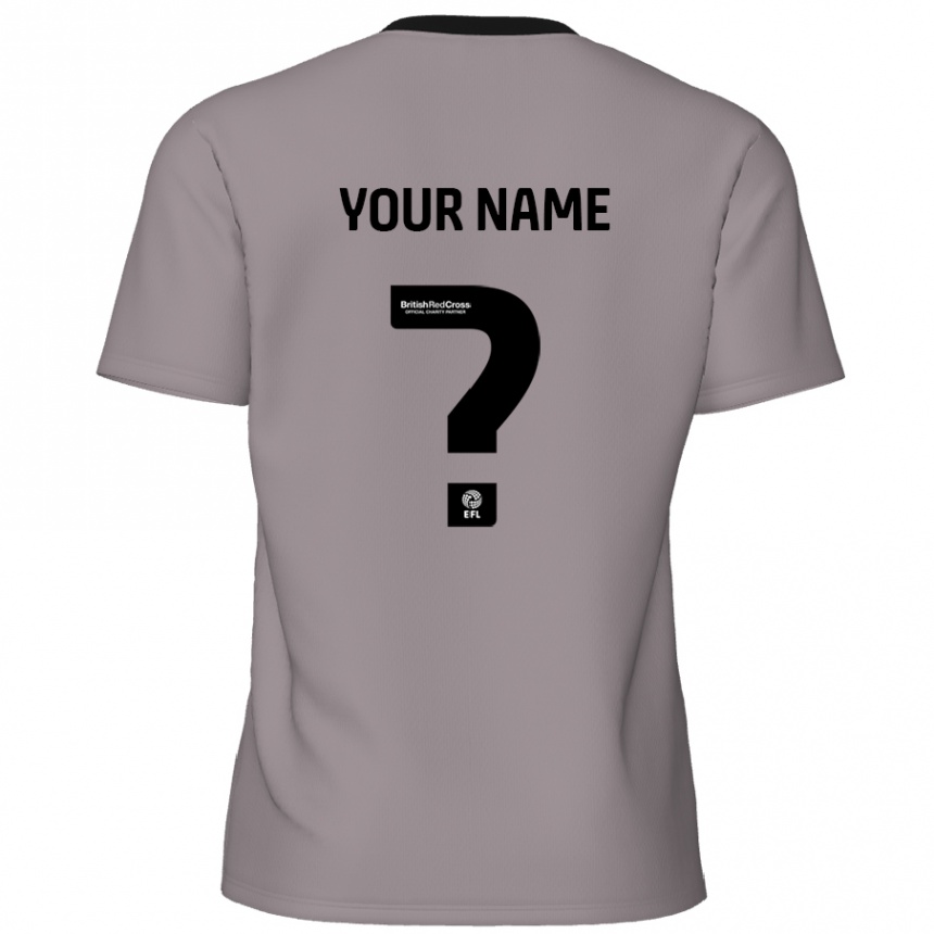 Men Football Your Name #0 Grey Away Jersey 2024/25 T-Shirt Australia