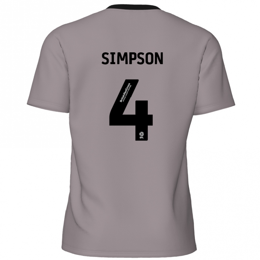 Men Football Jack Simpson #4 Grey Away Jersey 2024/25 T-Shirt Australia