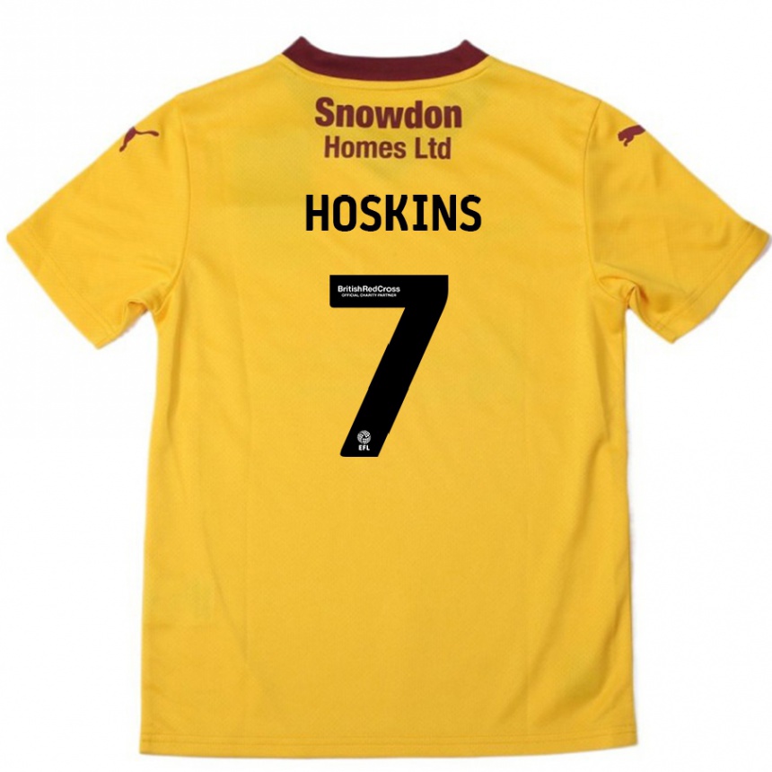 Men Football Sam Hoskins #7 Orange  Burgundy Away Jersey 2024/25 T-Shirt Australia