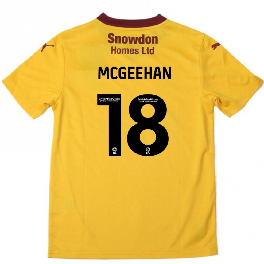 Men Football Cameron Mcgeehan #18 Orange  Burgundy Away Jersey 2024/25 T-Shirt Australia