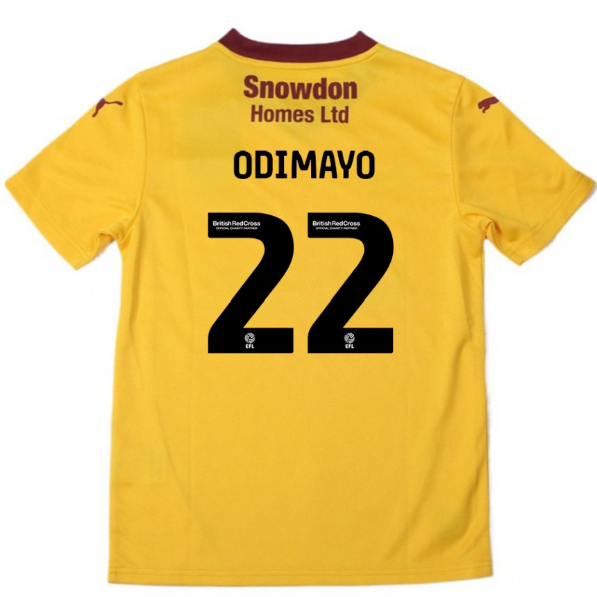 Men Football Akin Odimayo #22 Orange  Burgundy Away Jersey 2024/25 T-Shirt Australia