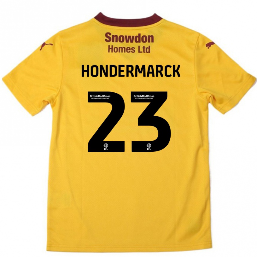 Men Football William Hondermarck #23 Orange  Burgundy Away Jersey 2024/25 T-Shirt Australia