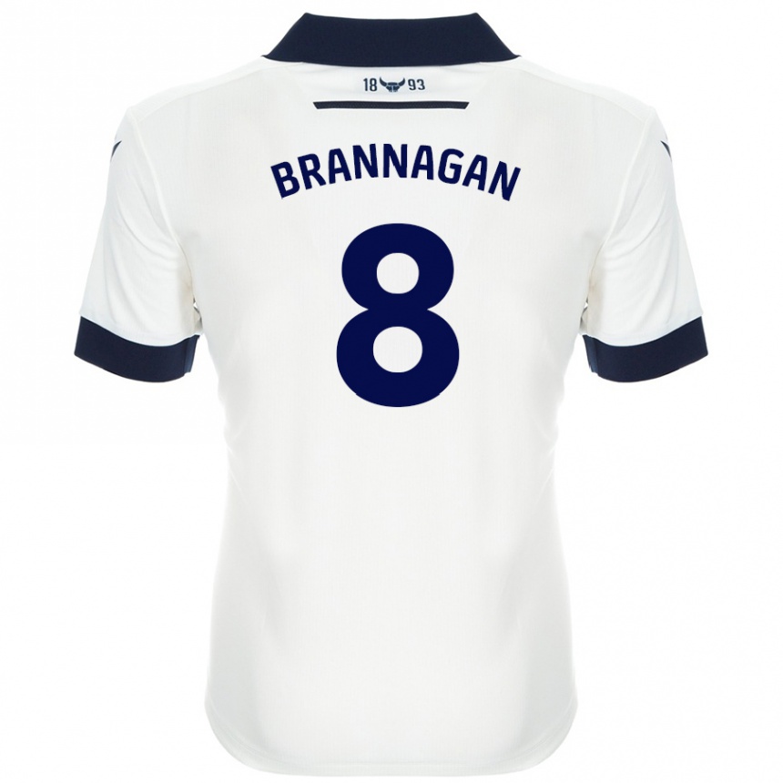 Men Football Cameron Brannagan #8 White Navy Blue Away Jersey 2024/25 T-Shirt Australia