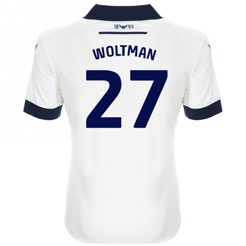 Men Football Max Woltman #27 White Navy Blue Away Jersey 2024/25 T-Shirt Australia