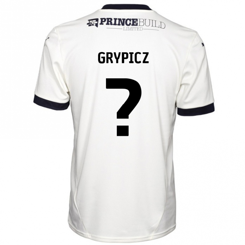 Men Football Brandon Grypicz #0 Off White Black Away Jersey 2024/25 T-Shirt Australia