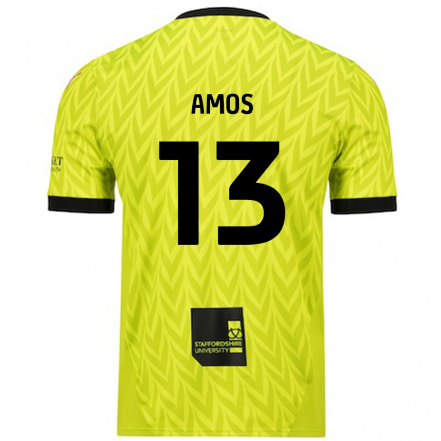 Men Football Ben Amos #13 Fluorescent Green Away Jersey 2024/25 T-Shirt Australia