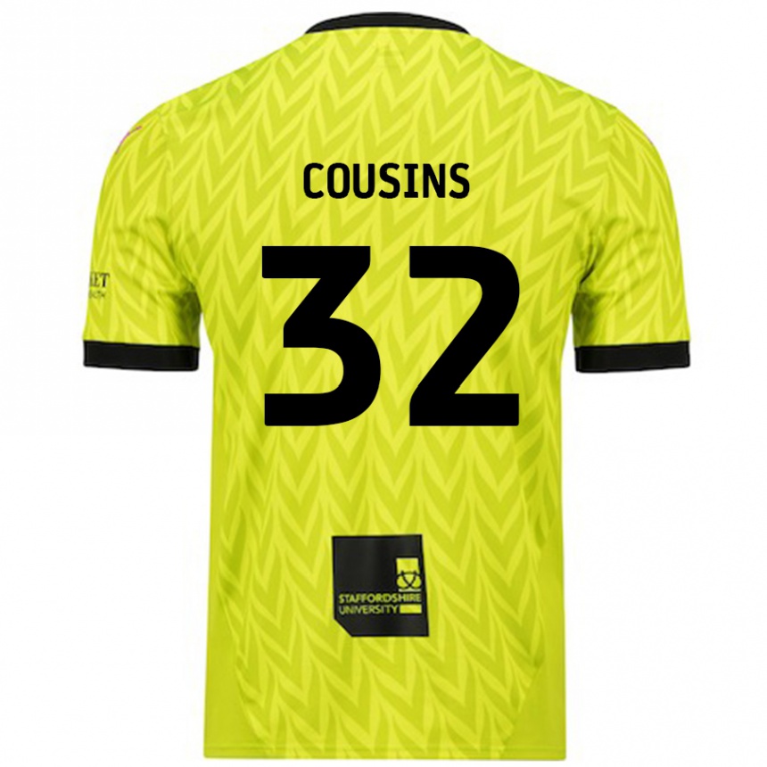 Men Football Logan Cousins #32 Fluorescent Green Away Jersey 2024/25 T-Shirt Australia