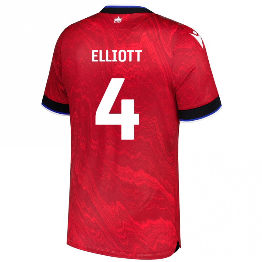 Men Football Ben Elliott #4 Red Black Away Jersey 2024/25 T-Shirt Australia