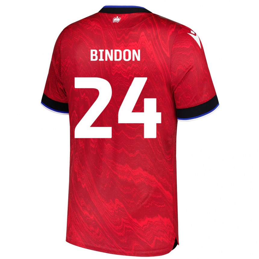 Men Football Tyler Bindon #24 Red Black Away Jersey 2024/25 T-Shirt Australia