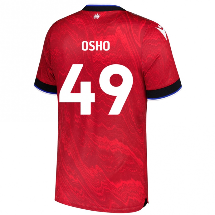 Men Football Emmanuel Osho #49 Red Black Away Jersey 2024/25 T-Shirt Australia