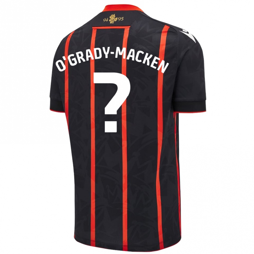 Men Football Harley O'grady-Macken #0 Black Red Away Jersey 2024/25 T-Shirt Australia