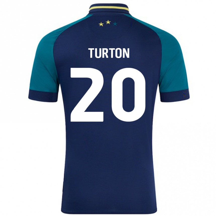 Men Football Ollie Turton #20 Navy Dark Green Away Jersey 2024/25 T-Shirt Australia