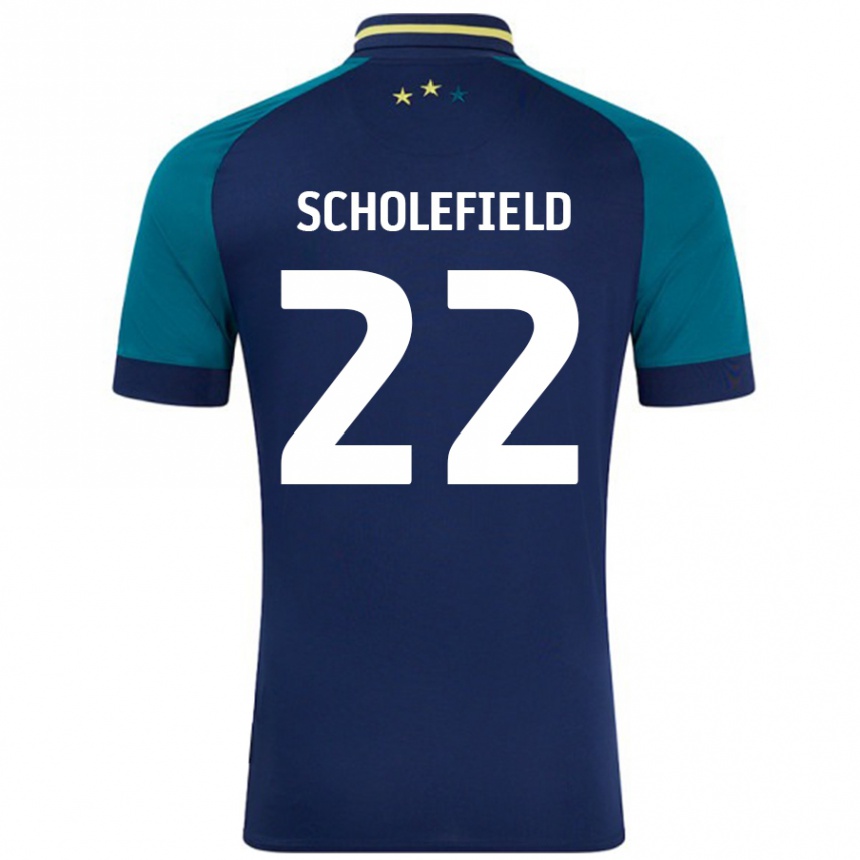 Men Football Lois Scholefield #22 Navy Dark Green Away Jersey 2024/25 T-Shirt Australia