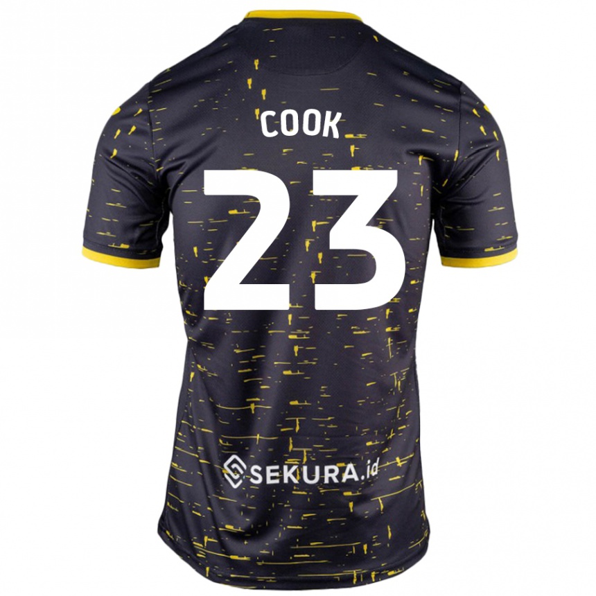 Men Football Olivia Cook #23 Black Yellow Away Jersey 2024/25 T-Shirt Australia