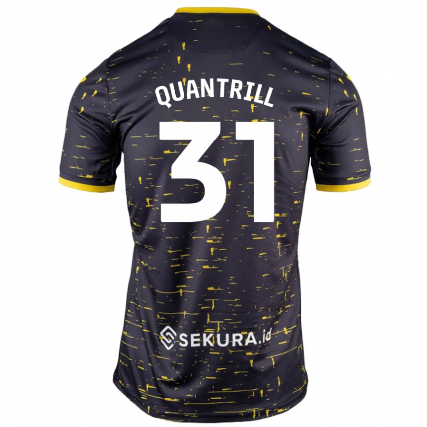 Men Football Sarah Quantrill #31 Black Yellow Away Jersey 2024/25 T-Shirt Australia