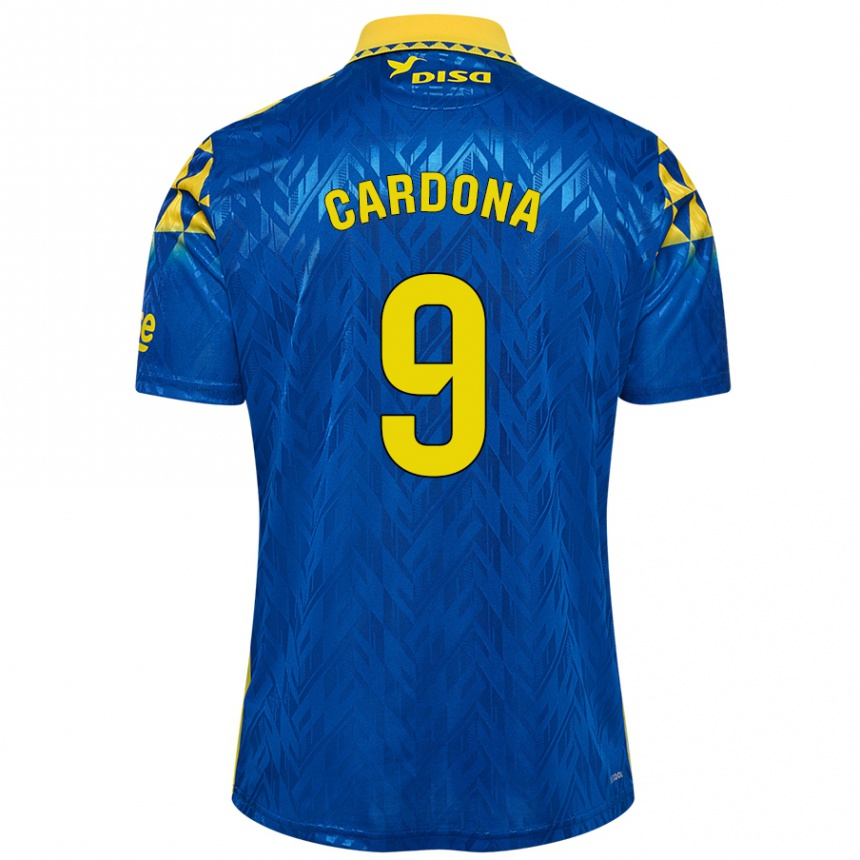 Men Football Marc Cardona #9 Blue Yellow Away Jersey 2024/25 T-Shirt Australia