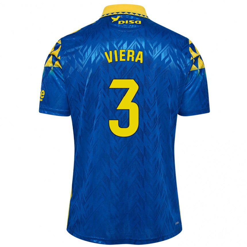 Men Football Óliver Viera #3 Blue Yellow Away Jersey 2024/25 T-Shirt Australia