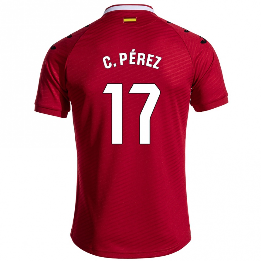 Men Football Carles Pérez #17 Dark Red Away Jersey 2024/25 T-Shirt Australia