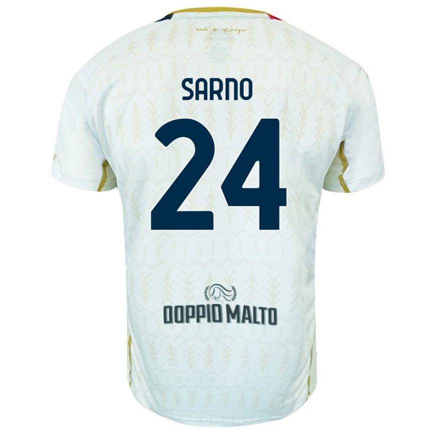 Men Football Vincenzo Sarno #24 White Away Jersey 2024/25 T-Shirt Australia