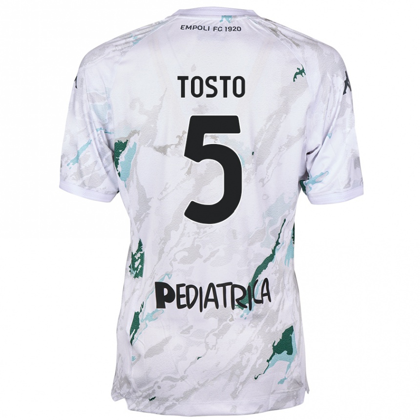 Men Football Lorenzo Tosto #5 Grey Away Jersey 2024/25 T-Shirt Australia