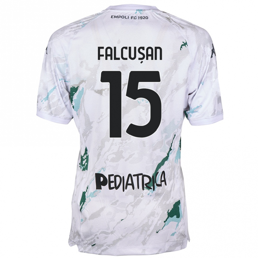 Men Football Darius Fălcușan #15 Grey Away Jersey 2024/25 T-Shirt Australia