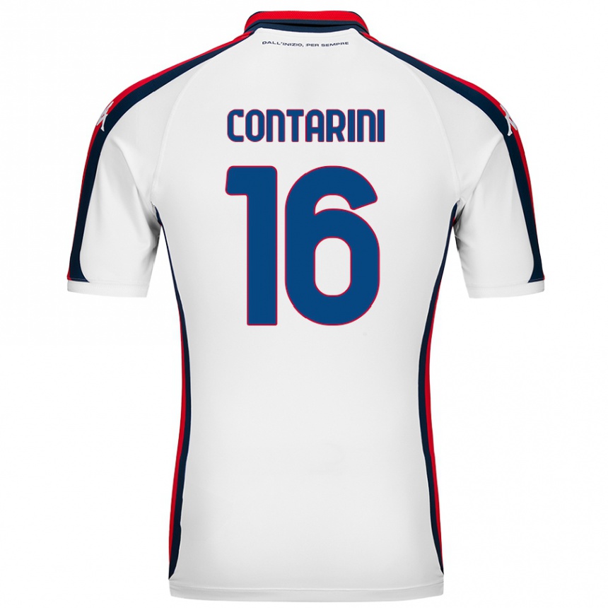 Men Football Jacopo Contarini #16 White Away Jersey 2024/25 T-Shirt Australia