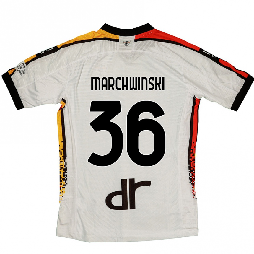 Men Football Filip Marchwinski #36 White Black Away Jersey 2024/25 T-Shirt Australia