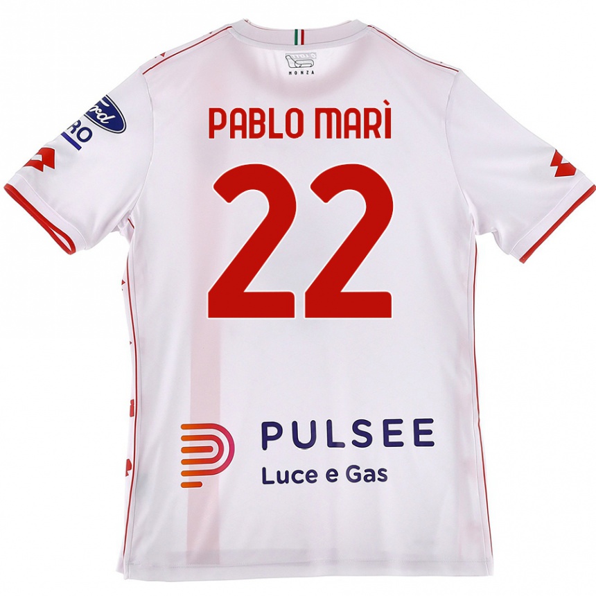 Men Football Pablo Marí #22 White Red Away Jersey 2024/25 T-Shirt Australia