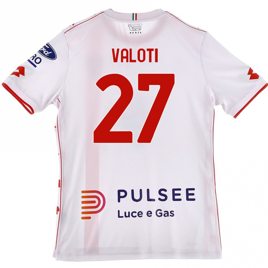 Men Football Mattia Valoti #27 White Red Away Jersey 2024/25 T-Shirt Australia