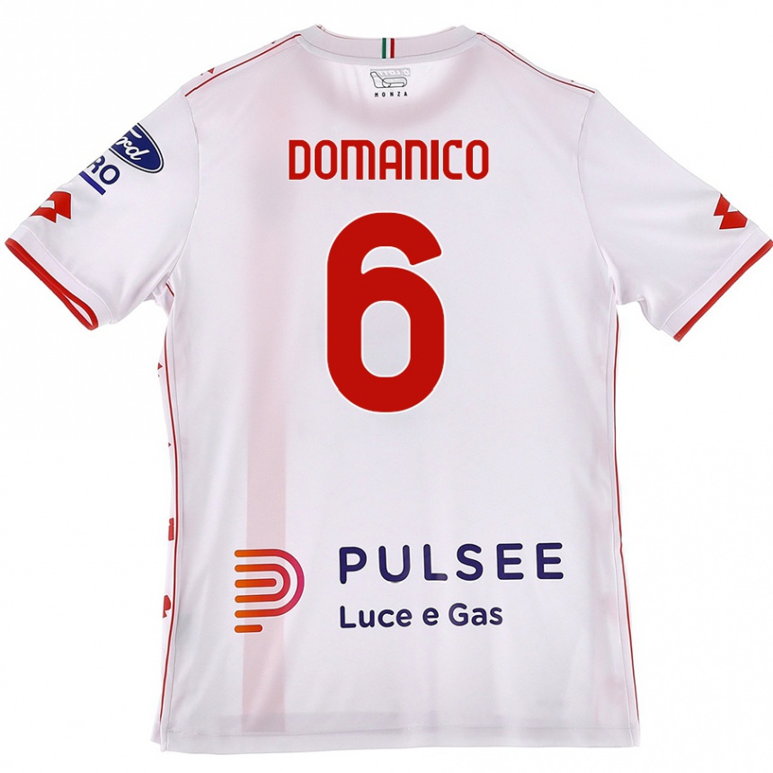 Men Football Saverio Domanico #6 White Red Away Jersey 2024/25 T-Shirt Australia