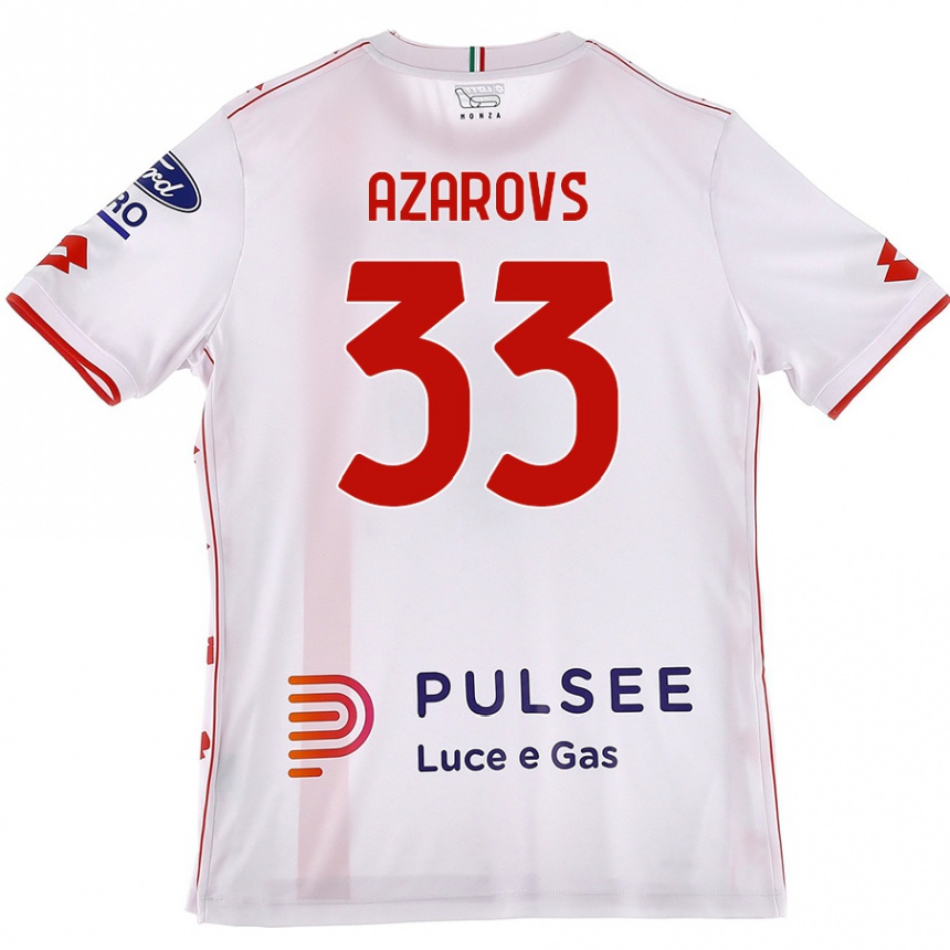 Men Football Timurs Azarovs #33 White Red Away Jersey 2024/25 T-Shirt Australia