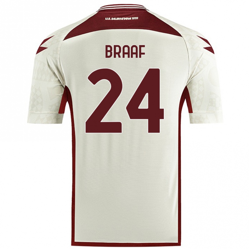 Men Football Jayden Braaf #24 Cream Color Away Jersey 2024/25 T-Shirt Australia