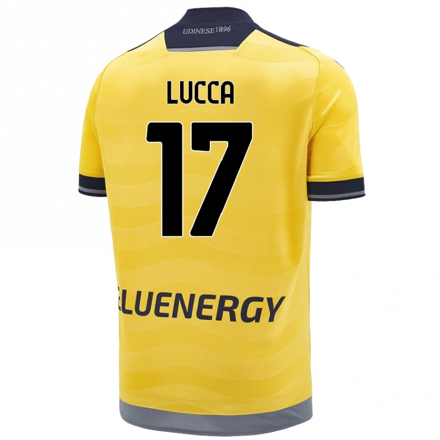 Men Football Lorenzo Lucca #17 Golden Away Jersey 2024/25 T-Shirt Australia