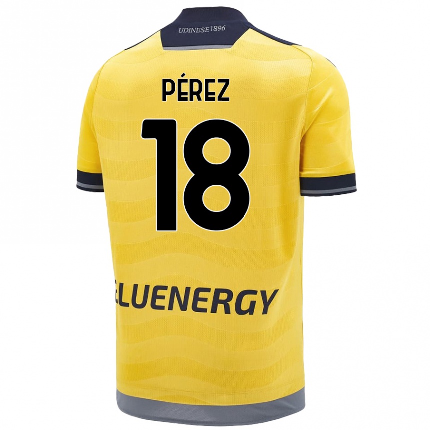 Men Football Nehuén Pérez #18 Golden Away Jersey 2024/25 T-Shirt Australia