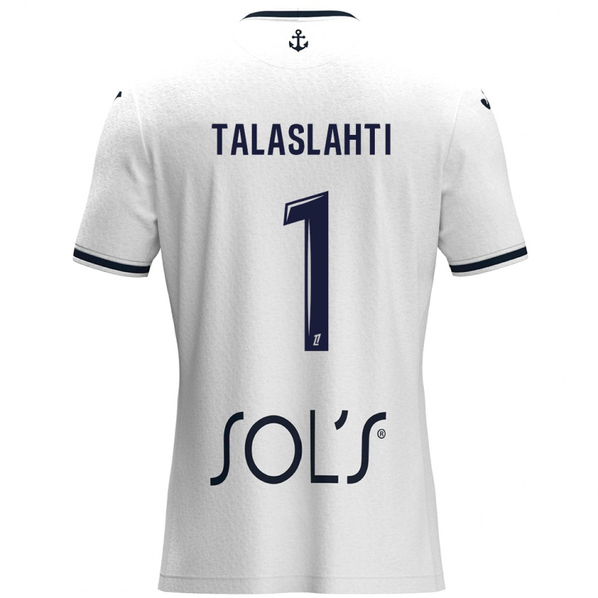 Men Football Katriina Talaslahti #1 White Dark Blue Away Jersey 2024/25 T-Shirt Australia