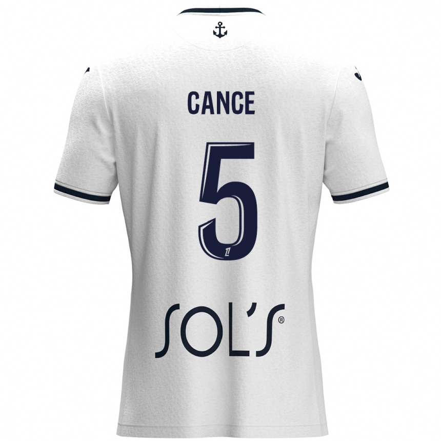 Men Football Laurie Cance #5 White Dark Blue Away Jersey 2024/25 T-Shirt Australia