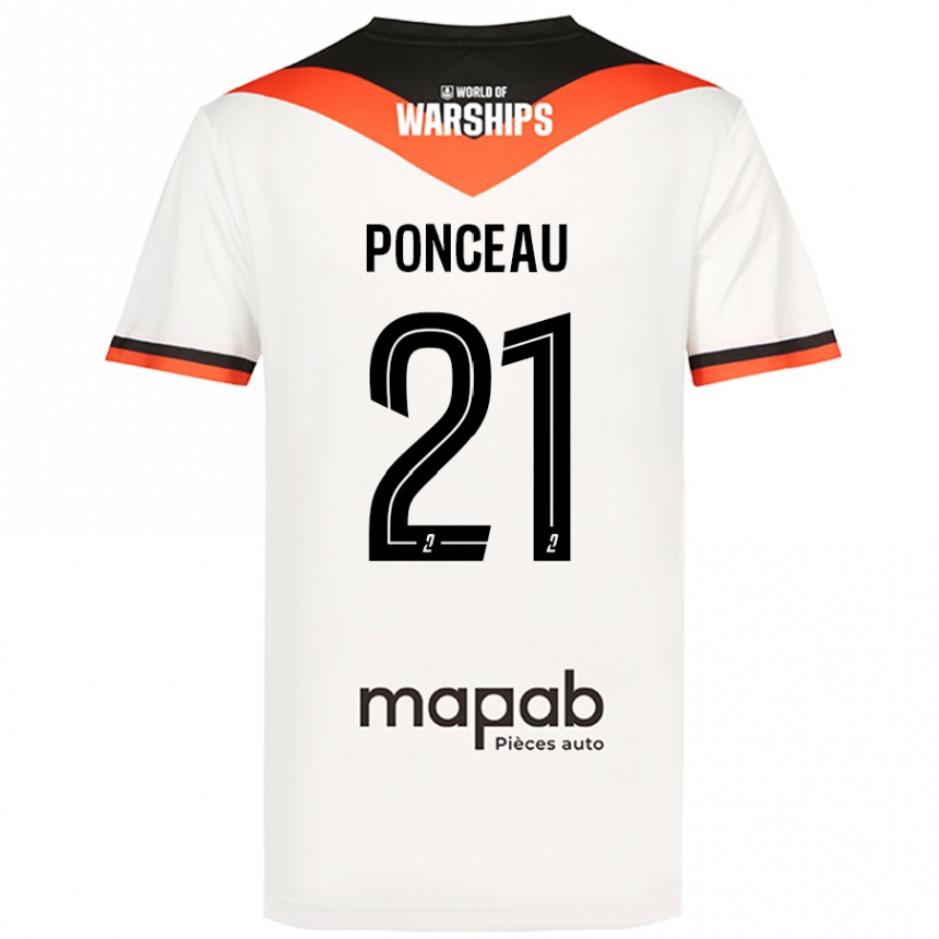 Men Football Julien Ponceau #21 White Away Jersey 2024/25 T-Shirt Australia