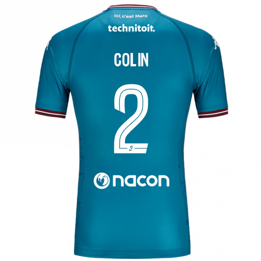 Men Football Maxime Colin #2 Bleu Petrole Away Jersey 2024/25 T-Shirt Australia