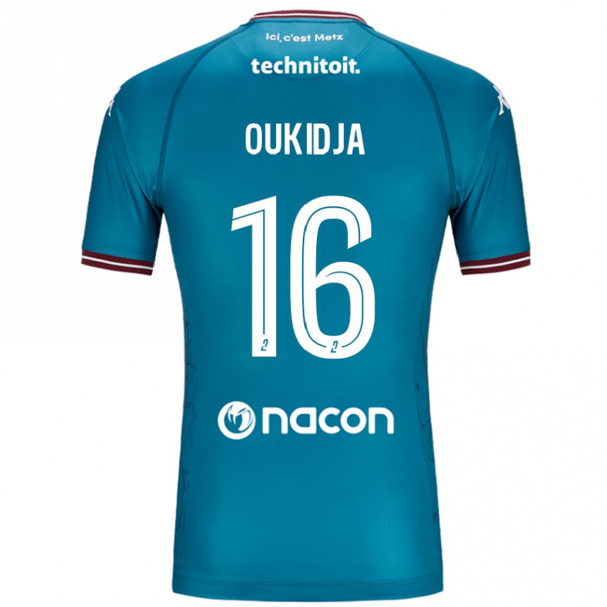 Men Football Alexandre Oukidja #16 Bleu Petrole Away Jersey 2024/25 T-Shirt Australia