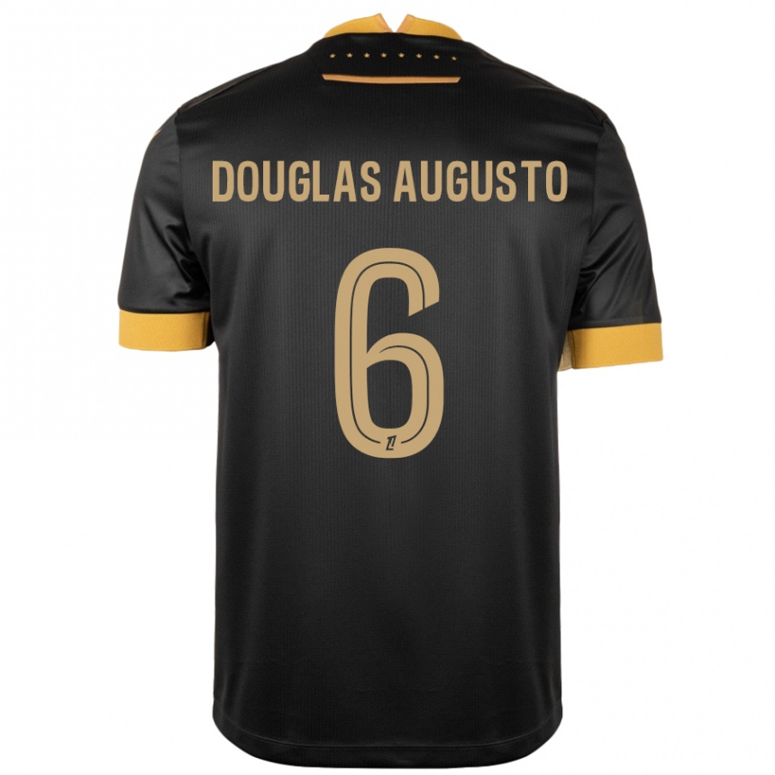 Men Football Douglas Augusto #6 Black Brown Away Jersey 2024/25 T-Shirt Australia