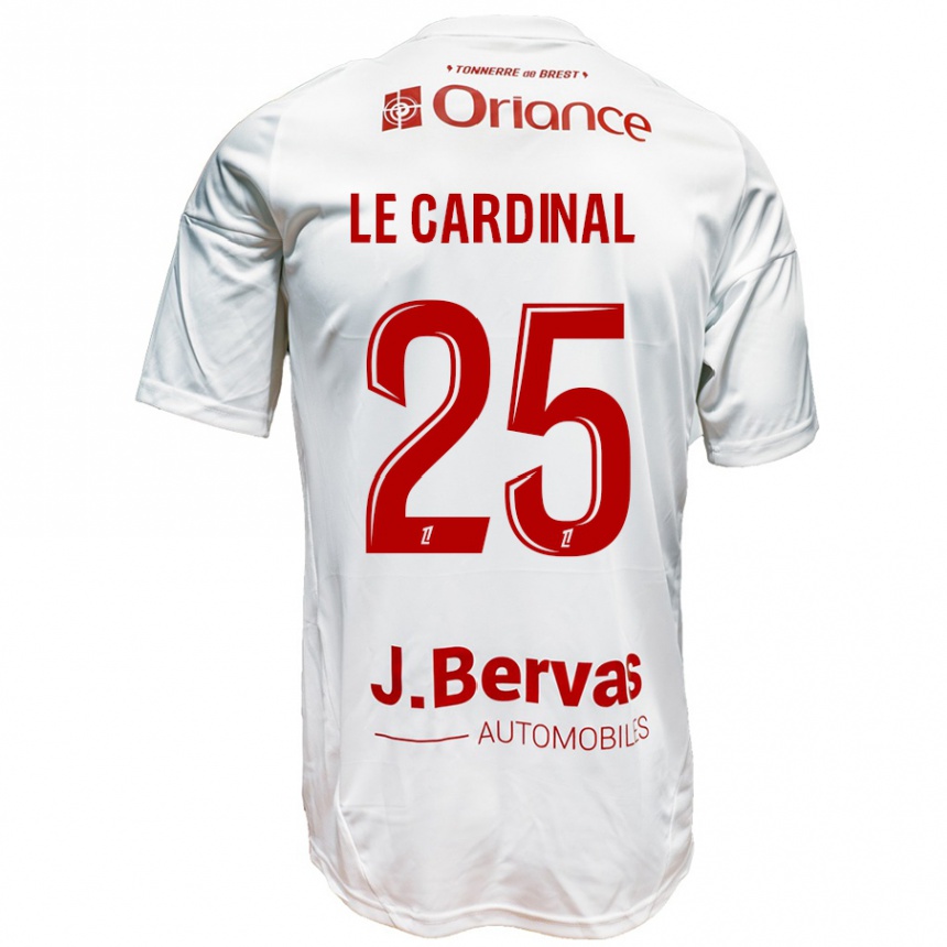 Men Football Julien Le Cardinal #25 White Red Away Jersey 2024/25 T-Shirt Australia