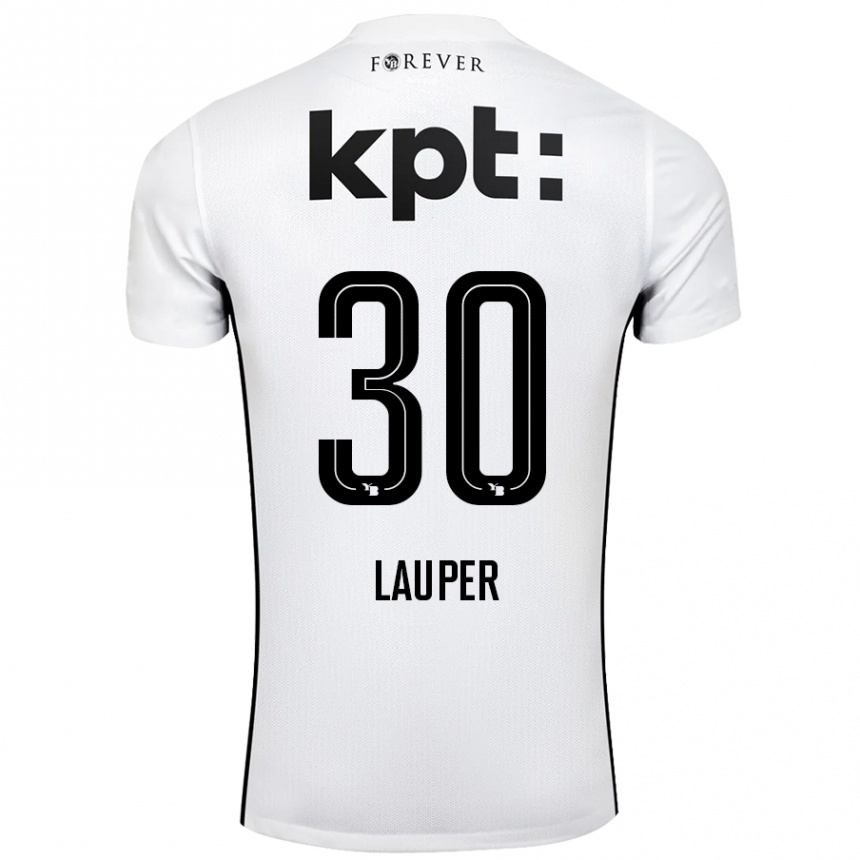 Men Football Sandro Lauper #30 White Black Away Jersey 2024/25 T-Shirt Australia