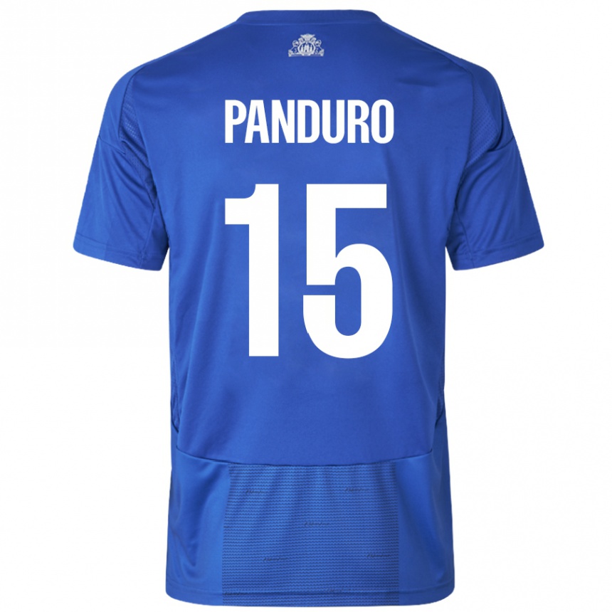 Men Football Tristan Panduro #15 White Blue Away Jersey 2024/25 T-Shirt Australia