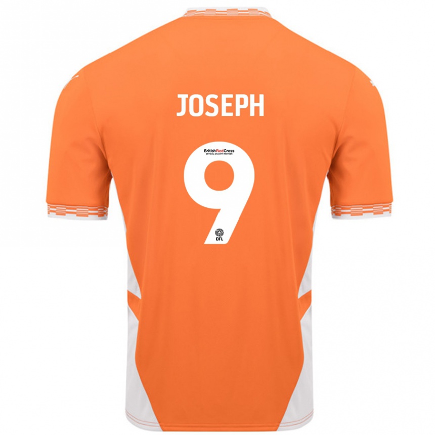 Women Football Kyle Joseph #9 Orange White Home Jersey 2024/25 T-Shirt Australia