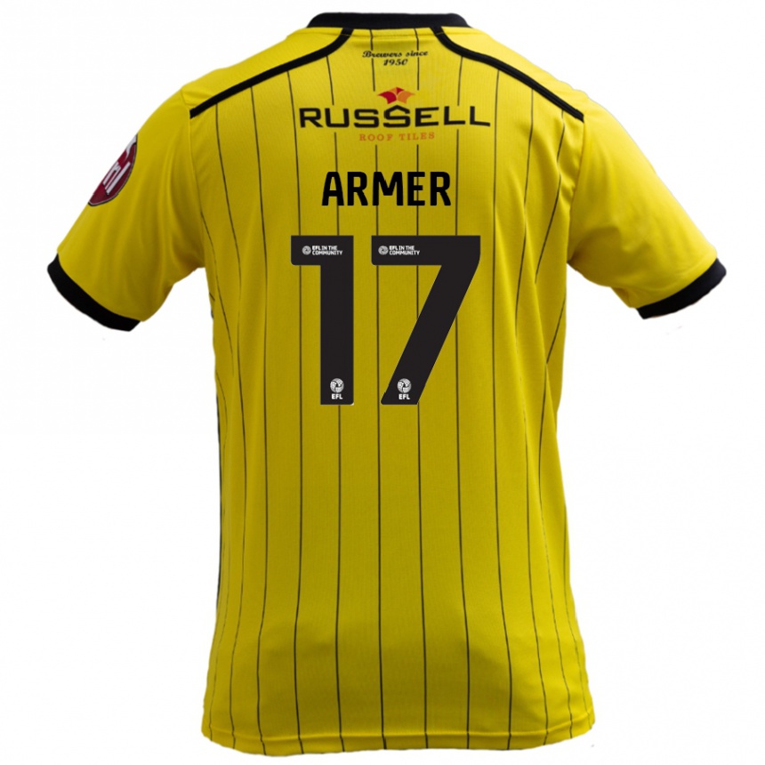 Women Football Jack Armer #17 Yellow Home Jersey 2024/25 T-Shirt Australia